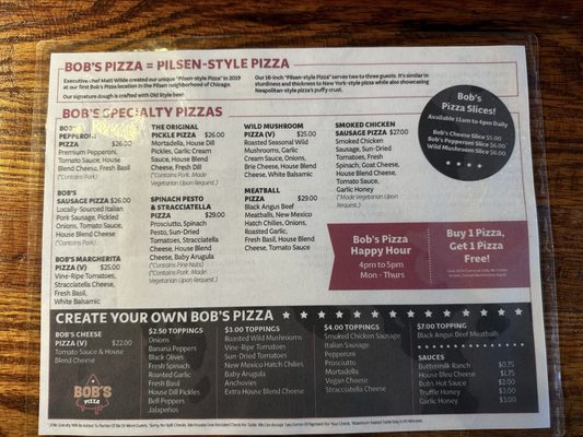 Menu photo 1 Bob’s Pizza Chicago, IL Menu photo 1 Bob’s Pizza Chicago, IL
