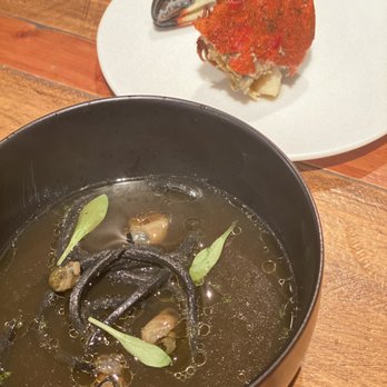 Gofio by Cícero Canary - Best dish - crab and seafood consume - Spanish Near Me - Madrid, M