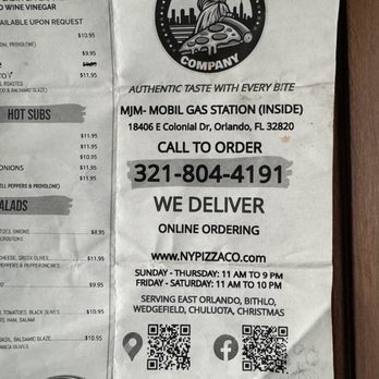 New York Pizza Company - Menu 11-2024 - Pizza Near Me - Orlando, Florida New York Pizza Company - Menu 11-2024 - Pizza Near Me - Orlando, Florida