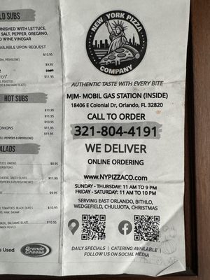 Menu photo 6 New York Pizza Company Orlando, FL Menu photo 6 New York Pizza Company Orlando, FL