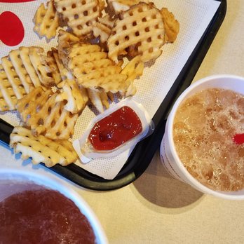 Chick-fil-A - Large fries, Large sun Joy, vanilla ice cream for snack after practice today. - Fast Food Near Me - Irvine, California