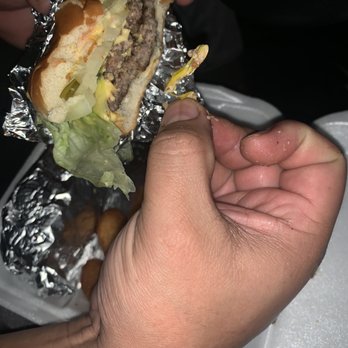 Cook Out - Fried piece of bread tie in my burger!!! - Hot Dogs Near Me - Atlanta, Georgia