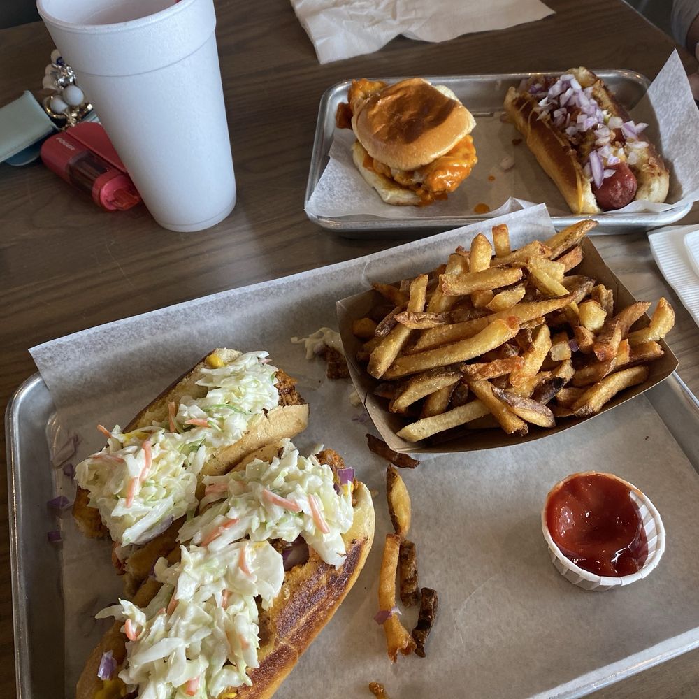 Sammy’s Sliders - 3 hot dogs fries Buffalo Chicken slider - New American Near Me - Winston-Salem, North Carolina Sammy’s Sliders - 3 hot dogs fries Buffalo Chicken slider - New American Near Me - Winston-Salem, North Carolina