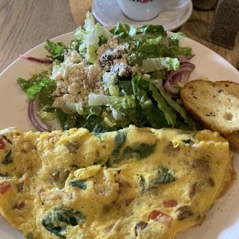 Over Easy Kitchen - Omelet with side salad- delicious! - Salad Near Me - Holmdel, New Jersey