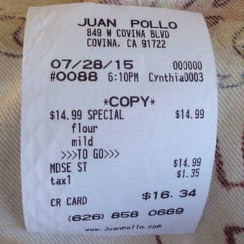 Juan Pollo - Tuesday, July 28, 2015 - Mexican Near Me - Covina, California