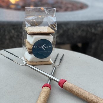 Open Sky Zion - S'more kits available in each tented campsite along with the outdoor fire pit. - Resorts Near Me - Virgin, Utah Open Sky Zion - S'more kits available in each tented campsite along with the outdoor fire pit. - Resorts Near Me - Virgin, Utah