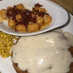 Bogey's Pub & Grille - Chicken Fried Steak with loaded tater tots.