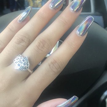 Logan Square Nail Salon - Rainbow coffin acrylic full set. - Nail Salons Near Me - Chicago, Illinois