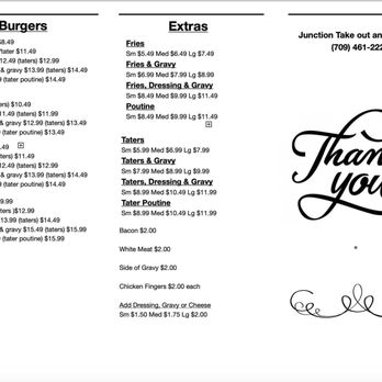 Junction Take Out & Gas bar - Menu - Gas Stations Near Me - Saint Bernards, Newfoundland and Labrador