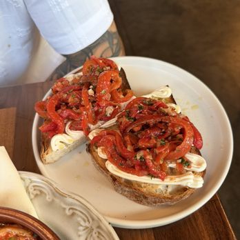 Nomade - Roasted Red Bell Pepper Toast - Coffee & Tea Near Me - San Diego, California Nomade - Roasted Red Bell Pepper Toast - Coffee & Tea Near Me - San Diego, California