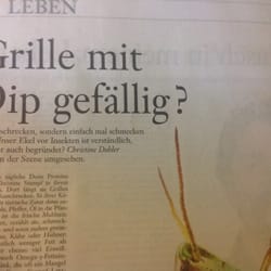 Frankfurter Allgemeine - Selbst die FAS hat realisiert, dass Insekten einfach Kult sind. Ähnlich wie Wasser.