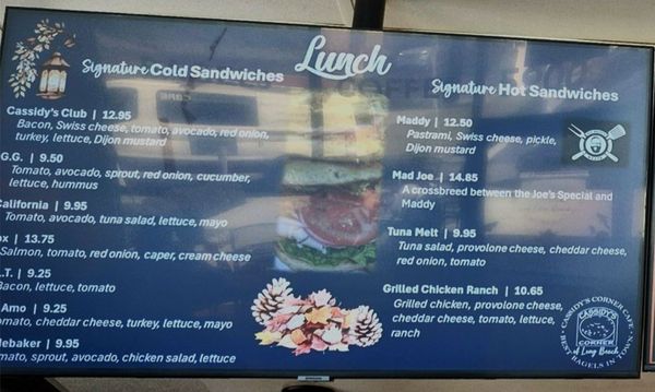 Menu photo 2 Cassidy's Corner Cafe Long Beach, CA Menu photo 2 Cassidy's Corner Cafe Long Beach, CA