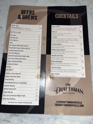 Menu photo 4 The Draftsman Asheville, NC