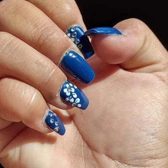 DJ Nails & Spa - The nail isn't even covering the nail bed. Major disappointment. I paid 58$ for this?? - Nail Salons Near Me - South Pasadena, California