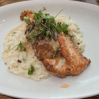 A'Bouzy - Stuffed Wild Alaskan Salmon:
Grilled Alaskan salmon stuffed w/ crab, shrimp and brie, parmesan shrimp risotto, charred tomato dill butter - Champagne Bars Near Me - Houston, Texas A'Bouzy - Stuffed Wild Alaskan Salmon:
Grilled Alaskan salmon stuffed w/ crab, shrimp and brie, parmesan shrimp risotto, charred tomato dill butter - Champagne Bars Near Me - Houston, Texas