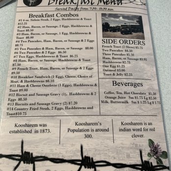 Koosharem Cafe - Breakfast menu - Coffee & Tea Near Me - Koosharem, Utah Koosharem Cafe - Breakfast menu - Coffee & Tea Near Me - Koosharem, Utah