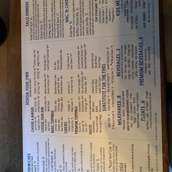 Flipside Burgers & Bar - Back of menu. (They also have a separate dedicated drink menu but I forgot to take a pic of it.) - Burgers Near Me - Fairfield, Connecticut
