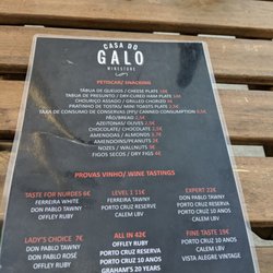 Casa do Galo - Food menu