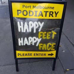 Port Melbourne Podiatry - Sign board outside shop