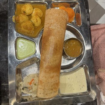 Saravanaa Bhavan - Mini Tiffin - Mini Idlis in Sambhar, Upma and Mini Masala Dosa (all vegan ) and Rava Kesari - Indian Near Me - Mississauga, Ontario Saravanaa Bhavan - Mini Tiffin - Mini Idlis in Sambhar, Upma and Mini Masala Dosa (all vegan ) and Rava Kesari - Indian Near Me - Mississauga, Ontario