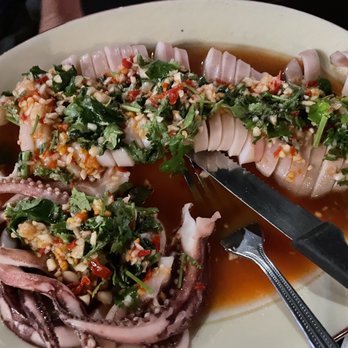 Play Ground Thai Restaurant - Steamed squid with lime spicy sauce - Karaoke Near Me - Jackson Heights, New York Play Ground Thai Restaurant - Steamed squid with lime spicy sauce - Karaoke Near Me - Jackson Heights, New York