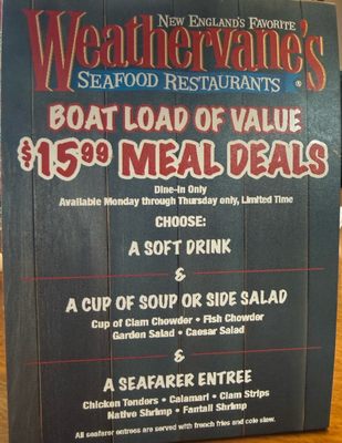 Menu photo 1 Weathervane Seafood Restaurant Dover, NH