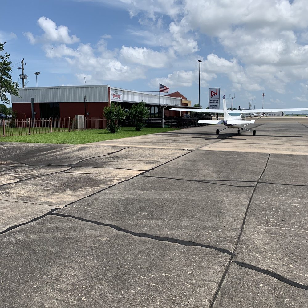 Runway Cafe - Plane that pulled up while we were eating. - Seafood Near Me - Angleton, Texas Runway Cafe - Plane that pulled up while we were eating. - Seafood Near Me - Angleton, Texas