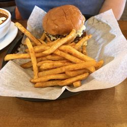 Bucket Shack - Black &Bleu smash burger with fries