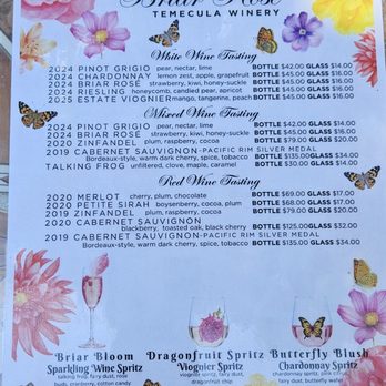 Briar Rose Winery - Wine Tasting Menu - Wineries Near Me - Temecula, California Briar Rose Winery - Wine Tasting Menu - Wineries Near Me - Temecula, California