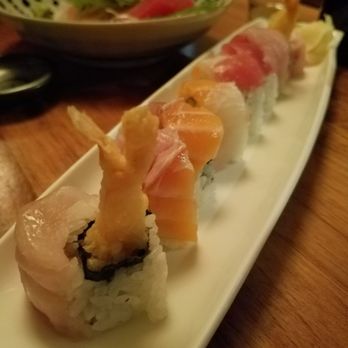 Umi - shrimp tempura rainbow roll $14 - Japanese Near Me - San Francisco, California Umi - shrimp tempura rainbow roll $14 - Japanese Near Me - San Francisco, California