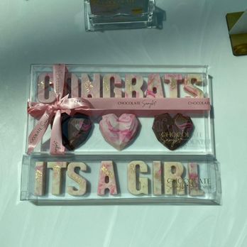 Samybri Chocolate - Gender reveal: Congrats Its a girl - Chocolatiers & Shops Near Me - Garden City, New York Samybri Chocolate - Gender reveal: Congrats Its a girl - Chocolatiers & Shops Near Me - Garden City, New York