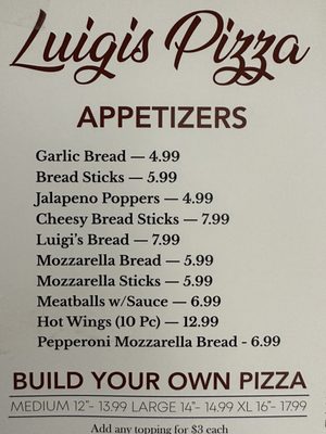 Menu photo 1 Luigi's Pizza Anchorage, AK