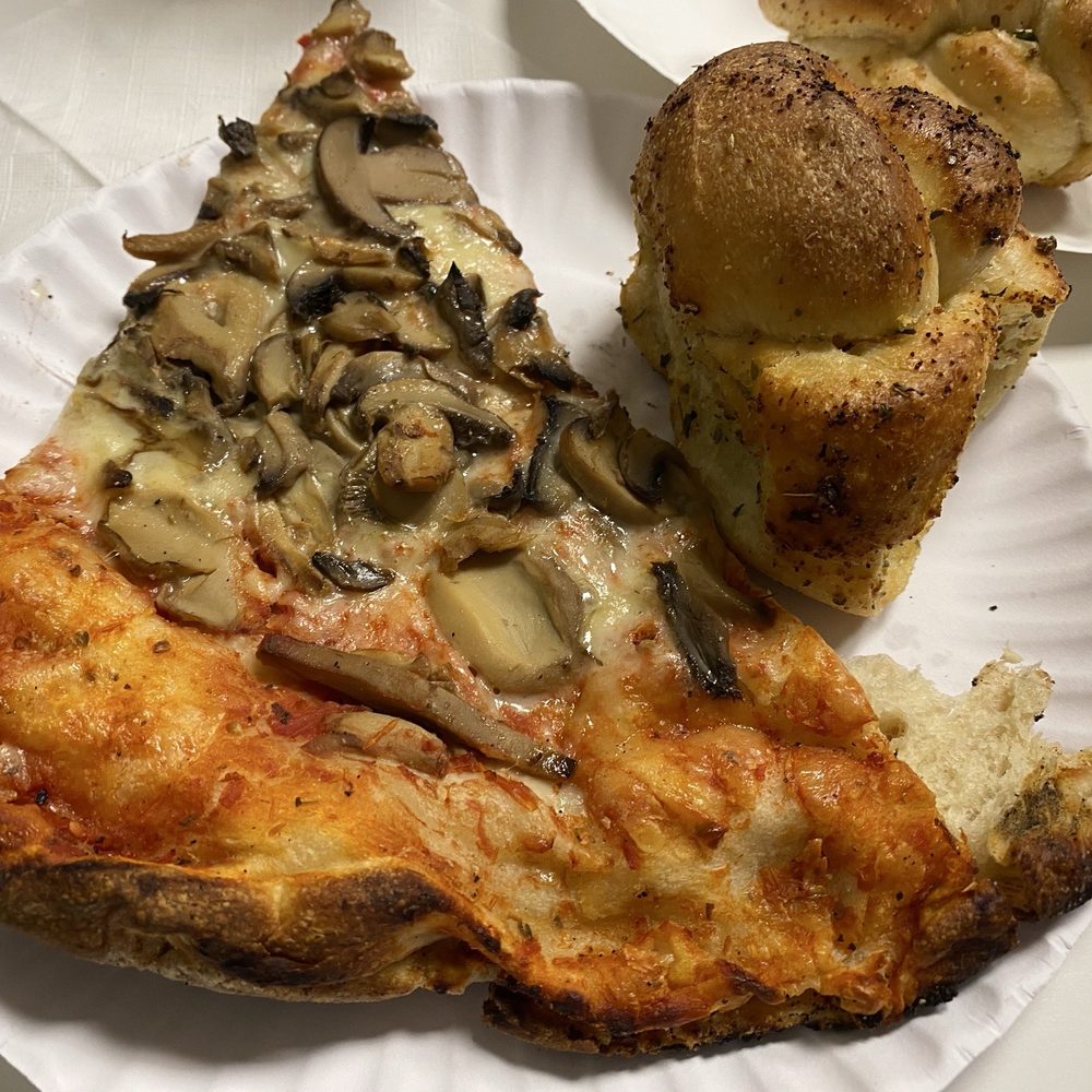 One slice and a garlic knots One slice and a garlic knots