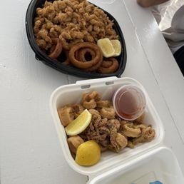 Friend clams and calamari Friend clams and calamari