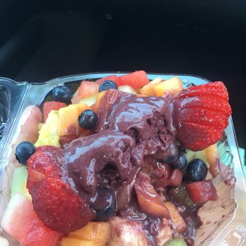 Katy's Cafe - Strawberries were sliced, yet not cut all the way. Laziness at its best. - Breakfast & Brunch Near Me - Imperial Beach, California