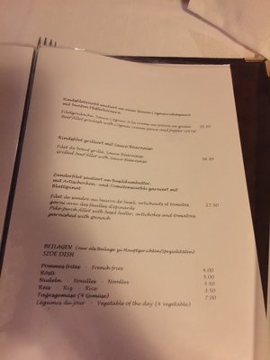 Menu photo 2 Restaurant La Grotte Mürren, BE Menu photo 2 Restaurant La Grotte Mürren, BE