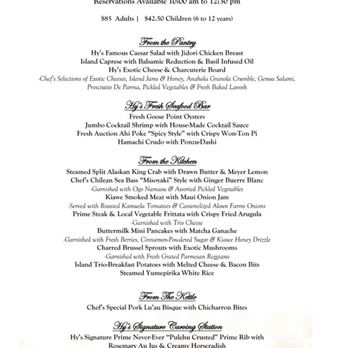 Hy's Steak House - Brunch menu - Steakhouses Near Me - Honolulu, Hawaii Hy's Steak House - Brunch menu - Steakhouses Near Me - Honolulu, Hawaii