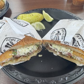 Taco Nazo - Fried shrimp torta. We prefer grilled shrimp with the torta. Price is a bit higher for grilled shrimp. - Mexican Near Me - Santa Ana, California Taco Nazo - Fried shrimp torta. We prefer grilled shrimp with the torta. Price is a bit higher for grilled shrimp. - Mexican Near Me - Santa Ana, California