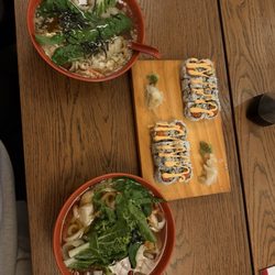 Sushi Day - Chicken Udon Dumpling Soup Spicy Tuna Roll