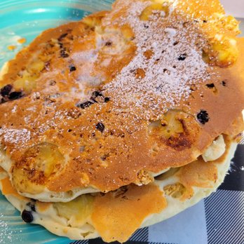 Country Cafe - Granola pancakes - banana and blueberry pancakes with granola. 2 per order. Ginormous. - Breakfast & Brunch Near Me - Cypress, California