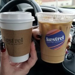 Kestrel Coffee Roasters - Hot Caramel Vanilla Latte & Iced Maple Latte