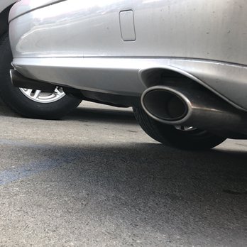 High Flow Mufflers - Stock exhaust before the work. - Auto Repair Near Me - Long Beach, California