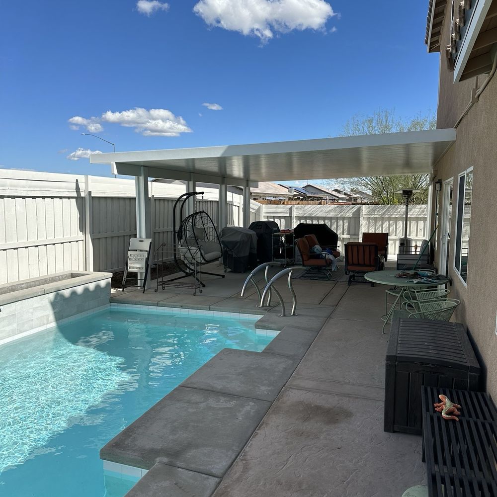 Valley Patios - Daytime...very clean and beautiful design. - Patio Coverings Near Me - Palm Desert, California Valley Patios - Daytime...very clean and beautiful design. - Patio Coverings Near Me - Palm Desert, California