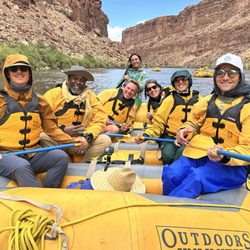 Outdoors Unlimited River Trips - May's Paddle boat crew on the upper