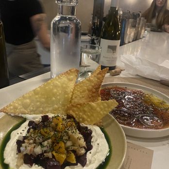 Beppe - braised beets & whipped feta and tuna carpaccio (warning it's got some spice to it but AMAZING!) - New American Near Me - Royal Oak, Michigan Beppe - braised beets & whipped feta and tuna carpaccio (warning it's got some spice to it but AMAZING!) - New American Near Me - Royal Oak, Michigan