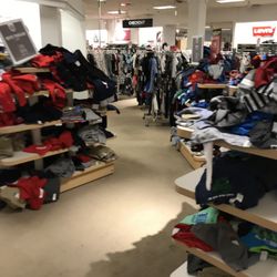 JCPenney - The Black Friday aftermath. Someone might want to straighten up a bit. It looked like a tornado ripped through the whole store.