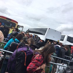 Festival No. 6 - Queuing for the shuttle buses