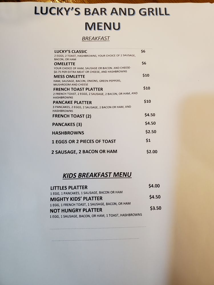 LUCKY’S BAR & GRILL Updated September 2024 458 3rd Ave, Clear Lake