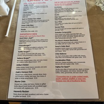 Baca Boys Cafe - Menu - New Mexican Cuisine Near Me - Albuquerque, New Mexico