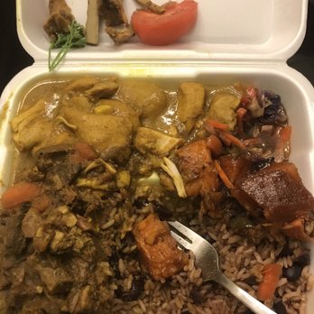 Quidleys Delight - Curry chicken/curry goat combo (so appetizing almost forgot to take picture) - Caribbean Near Me - Charlotte, North Carolina Quidleys Delight - Curry chicken/curry goat combo (so appetizing almost forgot to take picture) - Caribbean Near Me - Charlotte, North Carolina